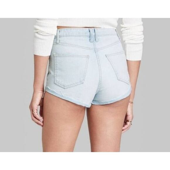 New ~ WILD FABLE ~ Highest Rise Cheeky Jean Shorts Size 18W 100% Cotton - Picture 2 of 7